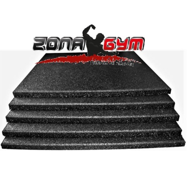 PISO DE CAUCHO  TIPO LOSETA - NEGRO